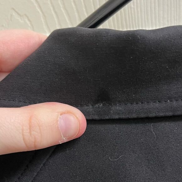 VTG Y2K REISS Black Fitted Pea Coat Blazer Jacket SZ XS Military Structured - Picture 7 of 7